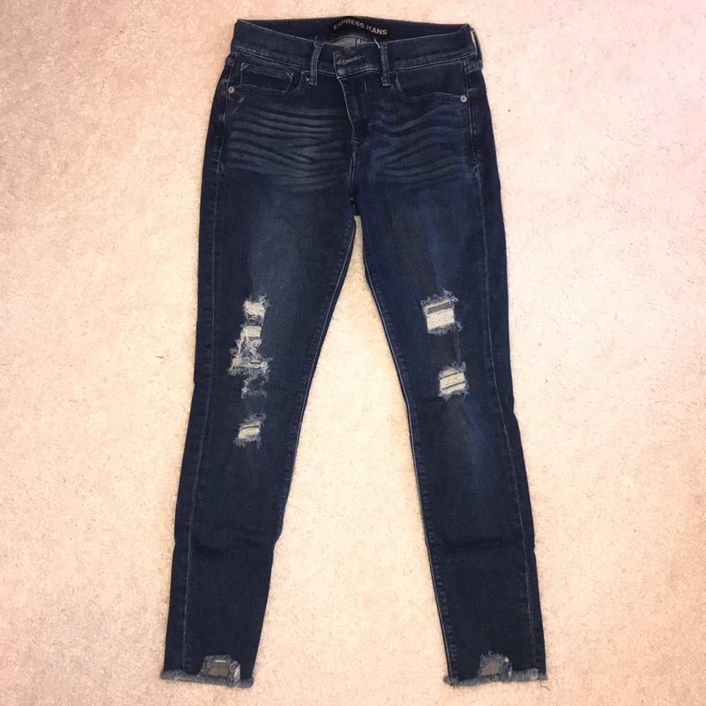 Distressed ankle legging, Express Factory Outlet